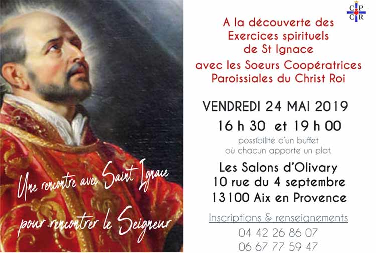 Flyer présentation des Exercices de St Ignace, rencontrer un saint qui nous mène au Seigneur