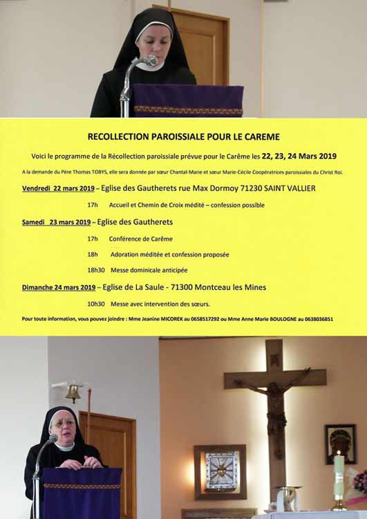 Mini retraite ignatienne en paroisse par les Soeurs Coopératrices paroissiales du Christ Roi